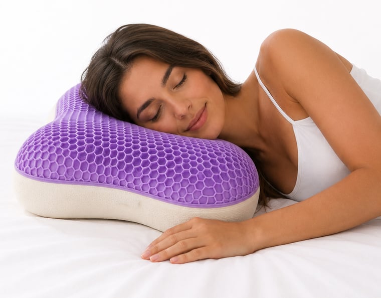 Femme dormant paisiblement sur un oreiller Nuvéa